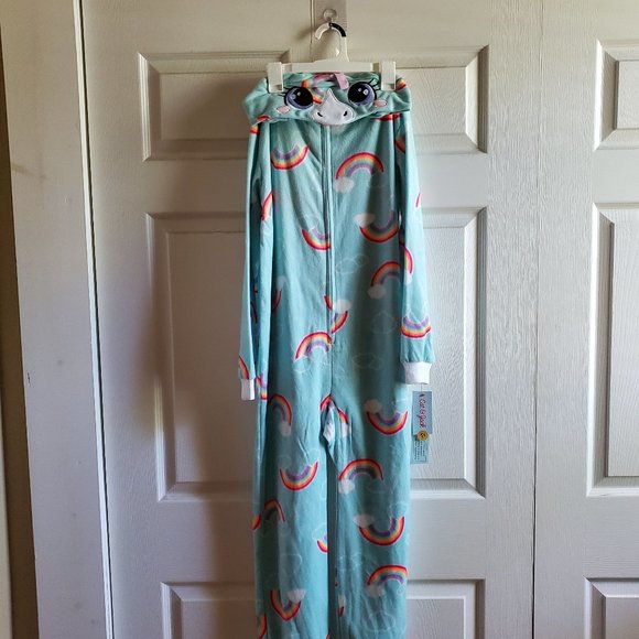 NWT Cat & Jack Large Girls Blue Unicorn Union Suit - Picture 2 of 5